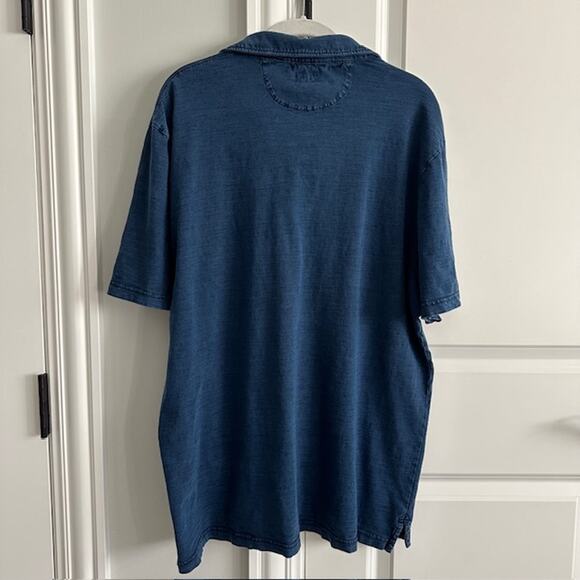 Faherty Short Sleeve Polo Shirt Size: XXL Color: Dark Indigo Wash - Picture 5 of 9